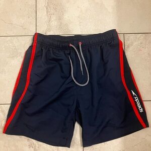 Speedo Navy and Red Athletic Swim Trunks